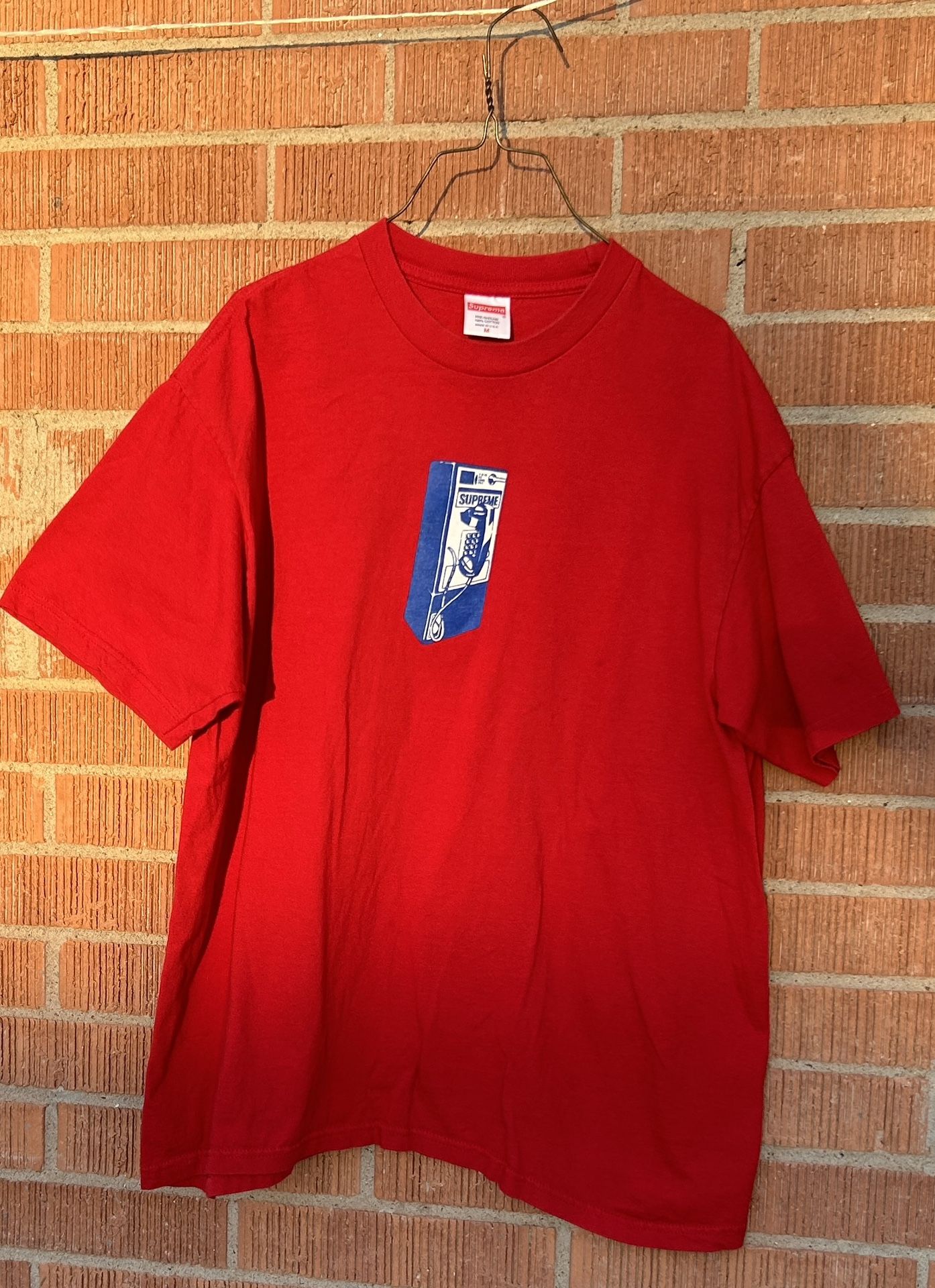 Supreme Payphone Tee Red FW18 Size Medium M  T-Shirt Telephone 2018