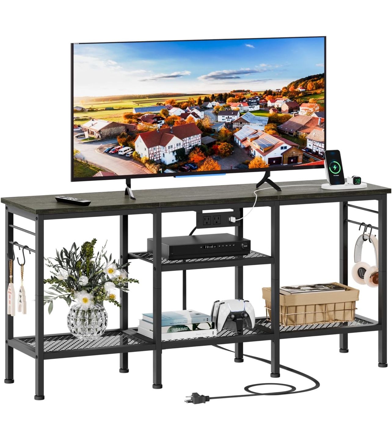TV Stand with Power Outlets, Entertainment Center W(23)