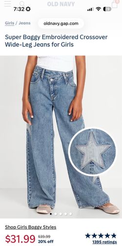 Girls jeans Old Navy baggy jeans girls size 10 like New