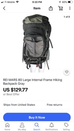 REI MARS 80 Large Internal Frame Hiking Backpack Gray for Sale in Clackamas OR OfferUp