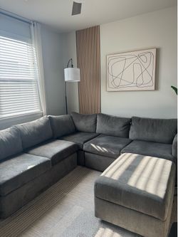 Living Spaces Sectional-Gray