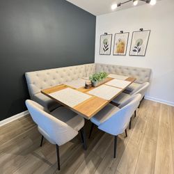 L-Shaped Sectional Dining Set