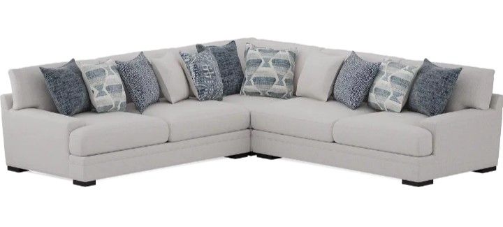 Palm Springs Sectional Sofa - Light Grey White