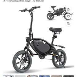 Vivi 14" Electric Bike with Peak 500W Motor, 20MPH Folding Electric Bicycle with Cruise Control, 40Miles(Pedal-Assist) Commuting Ebike