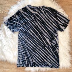 Blue and black tie dye shirt