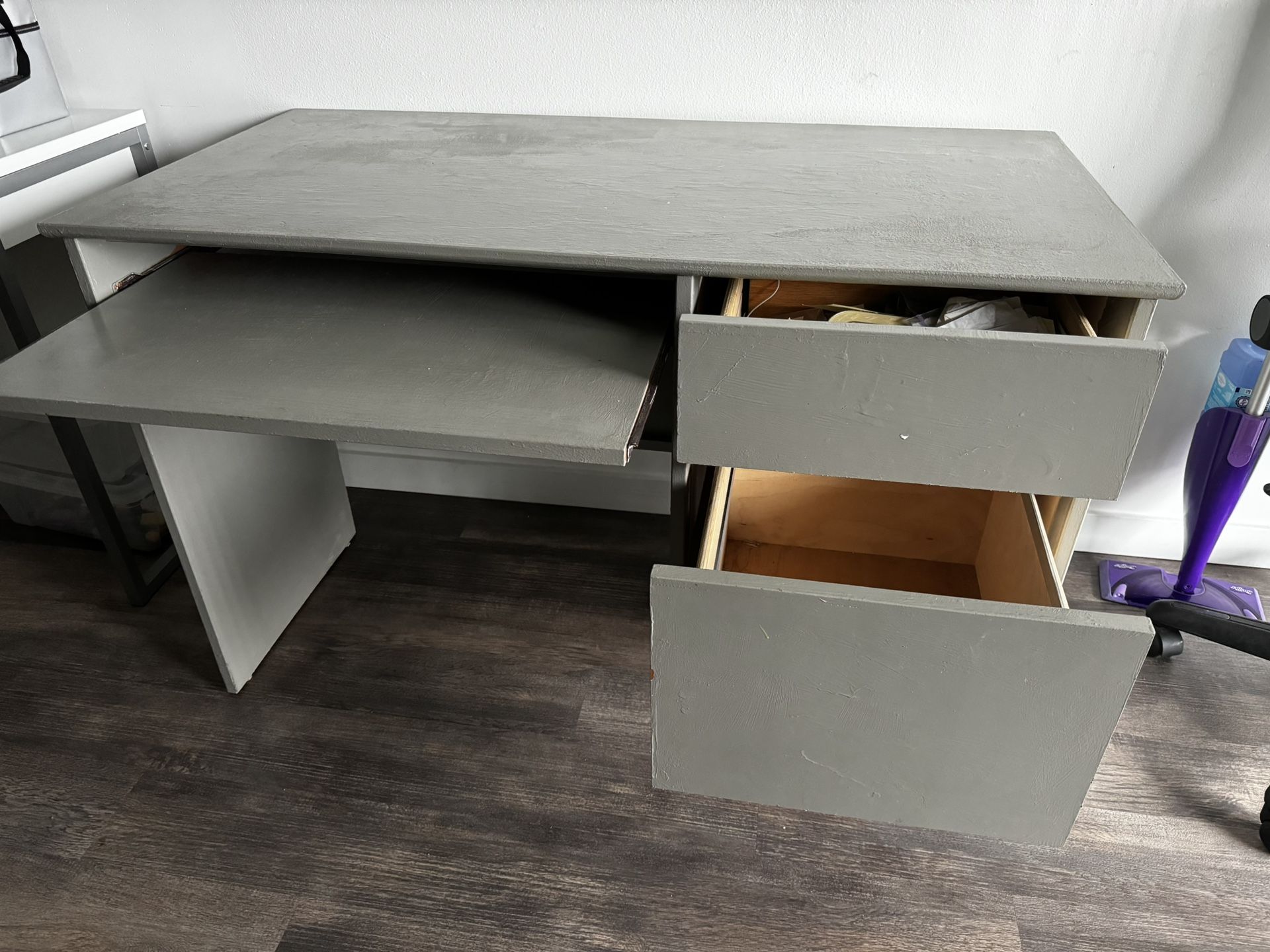 Wood desk With Slider Keyboard Tray