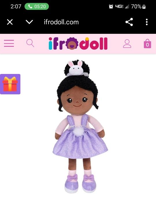 NEW iFrodoll 15 Inch Black Girl Doll Plush