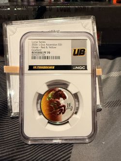 Lunar series 2026 1/2 ounce Ascension horse, red and yellow gradient reverse proof PF 70