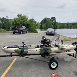 Kayak with trailer and trolling motor