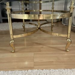 Ethan Allen Glass & Brass Coffee Table