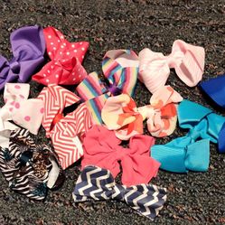 various colorful bows hairclips