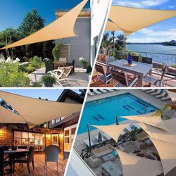 Brand New 16.5’ Triangle Sun Shade Sail — Sand