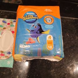  Huggies Disposal Swimpants Sz4 w/Wipes