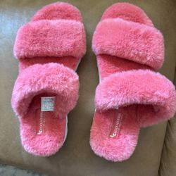 Koolaburra By Ugg Women’s Furr-ah Faux-Fur Slipper Sandals Pink Size 8 Brand New No Box 