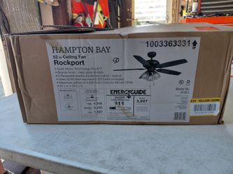 Hampton bay Rockport 52" ceiling fan with light kit in bronze