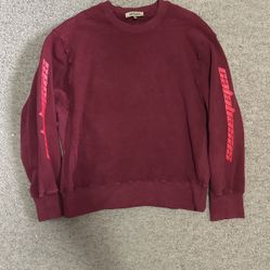 Kanye Yeezy Season 4 Calabasas Maroon Red Logo Sweatshirt