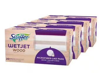 Swiffer WetJet Wood Pads Bundle – 4 Boxes / 80 Pads Total – NEW/NUEVO