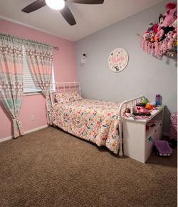 Twin bed with mattress