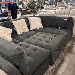 Thomasville 6 pc Grey Fabric Sectional from Costco!
