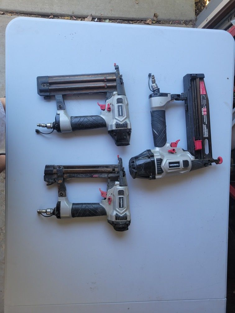 Set Of 3 Husky Air Brad And Stapler Guns