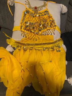Yellow Belly Dance Costume Set