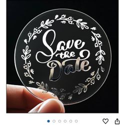Save The Date Silver Stickers