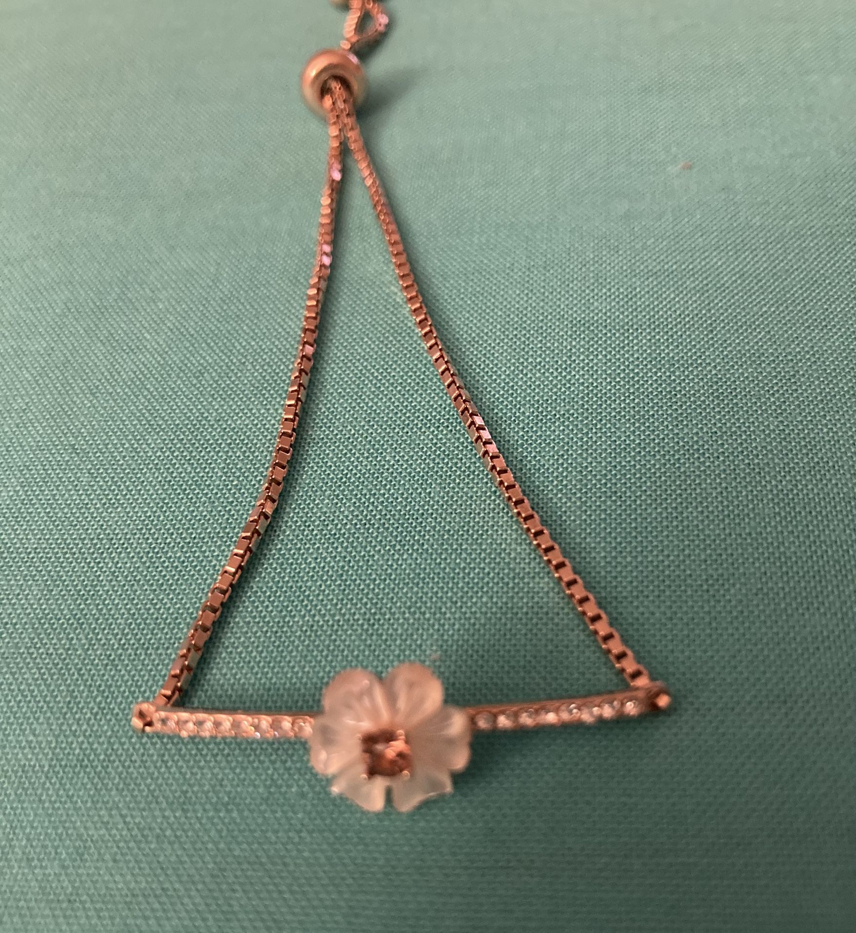 Diamond and Pink Tourmaline Flower Bracelet