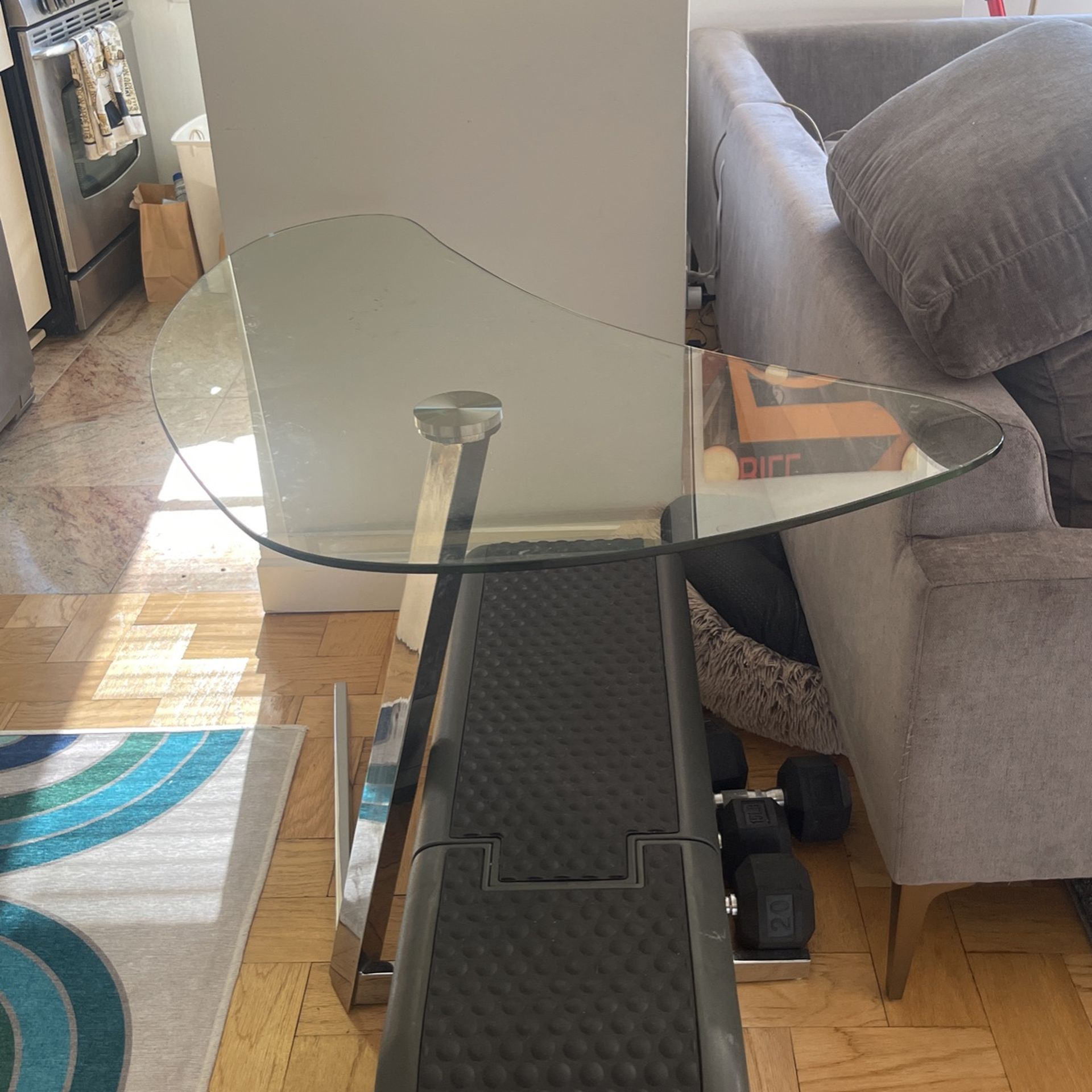 Modern Glass Desk Minimal Table Perfect Condition!