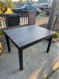 Modern Black Wood Dining Table / Desk – Excellent Condition