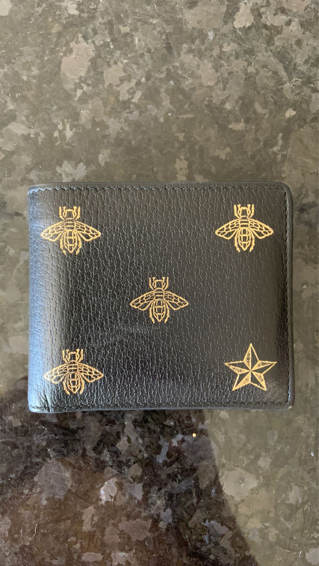 Leather Gucci Bee Wallet