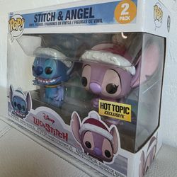 Funko Pop Disney Santa Stitch & Angel Exclusive 2 Pack