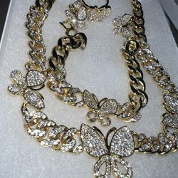 Butterfly Gold- Plated Jewelry Set