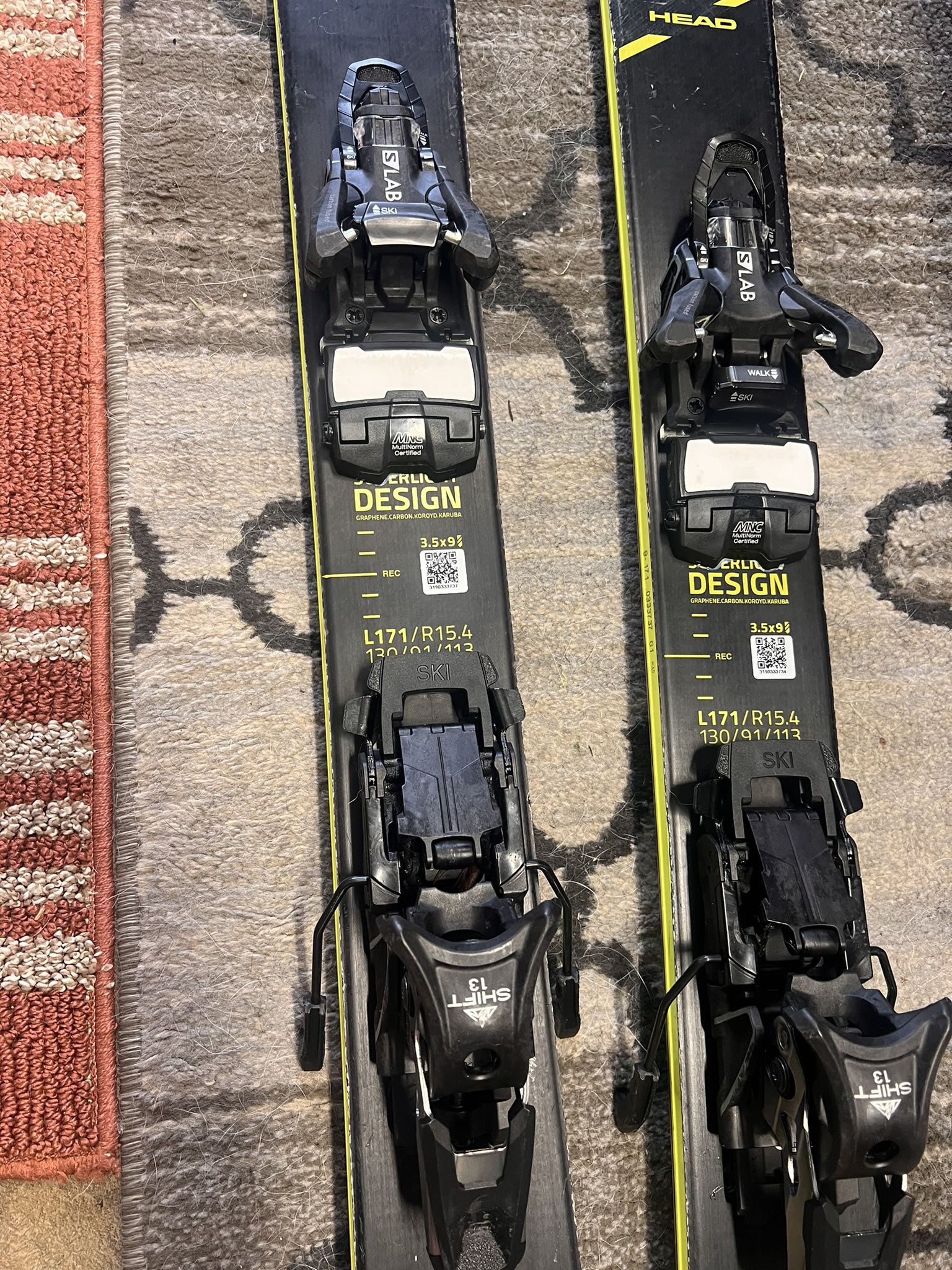 Head Skis w/ Salomon Shift 13 Bindings 