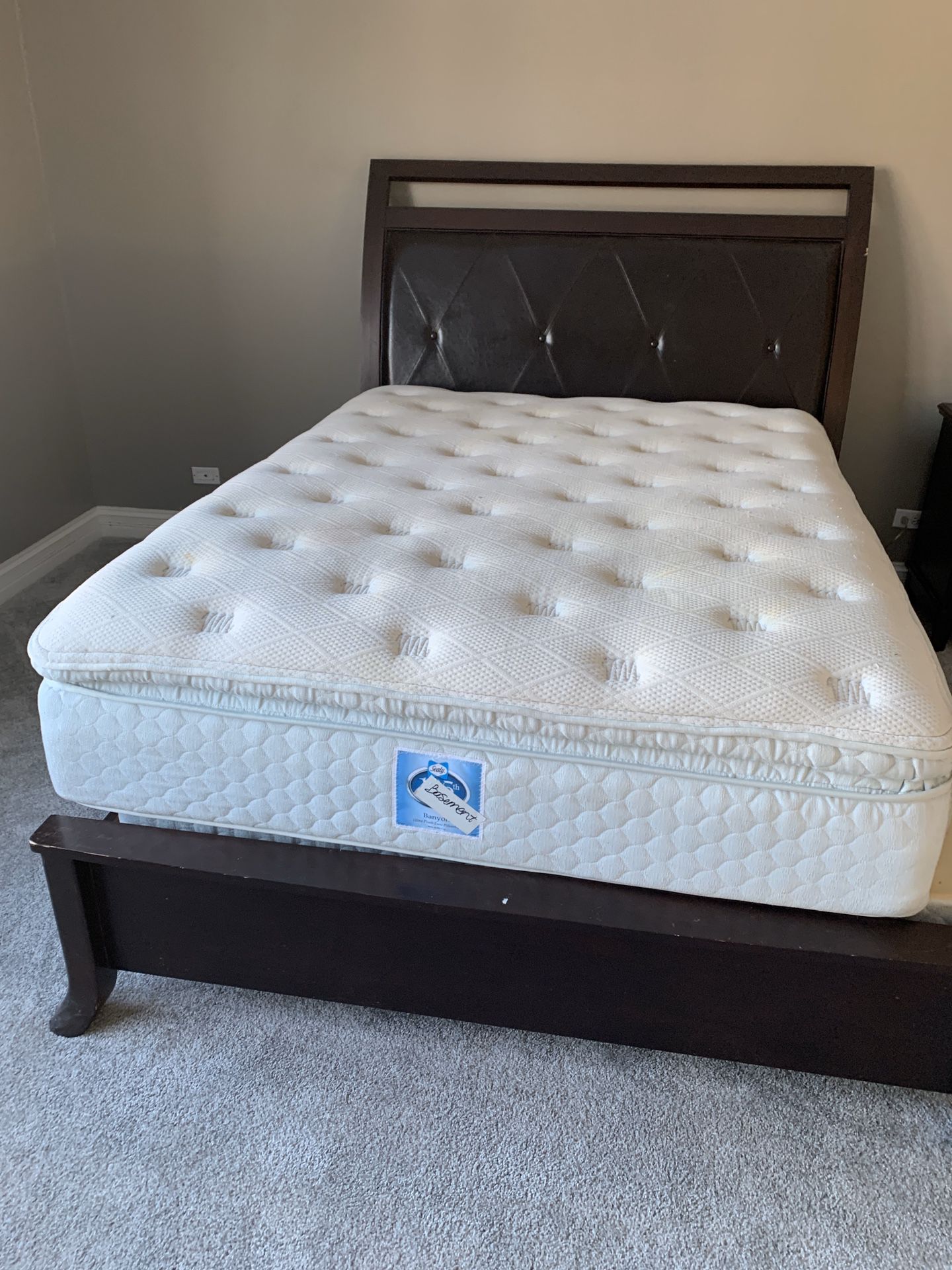 Ethan Allen Queen bed Frame with mattress and bed spring
