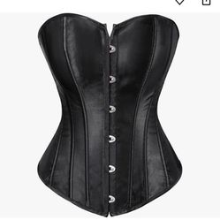 Corset Tops for Women Satin Lace Up Corset Top Plus Size Gothic Corset Overbust
