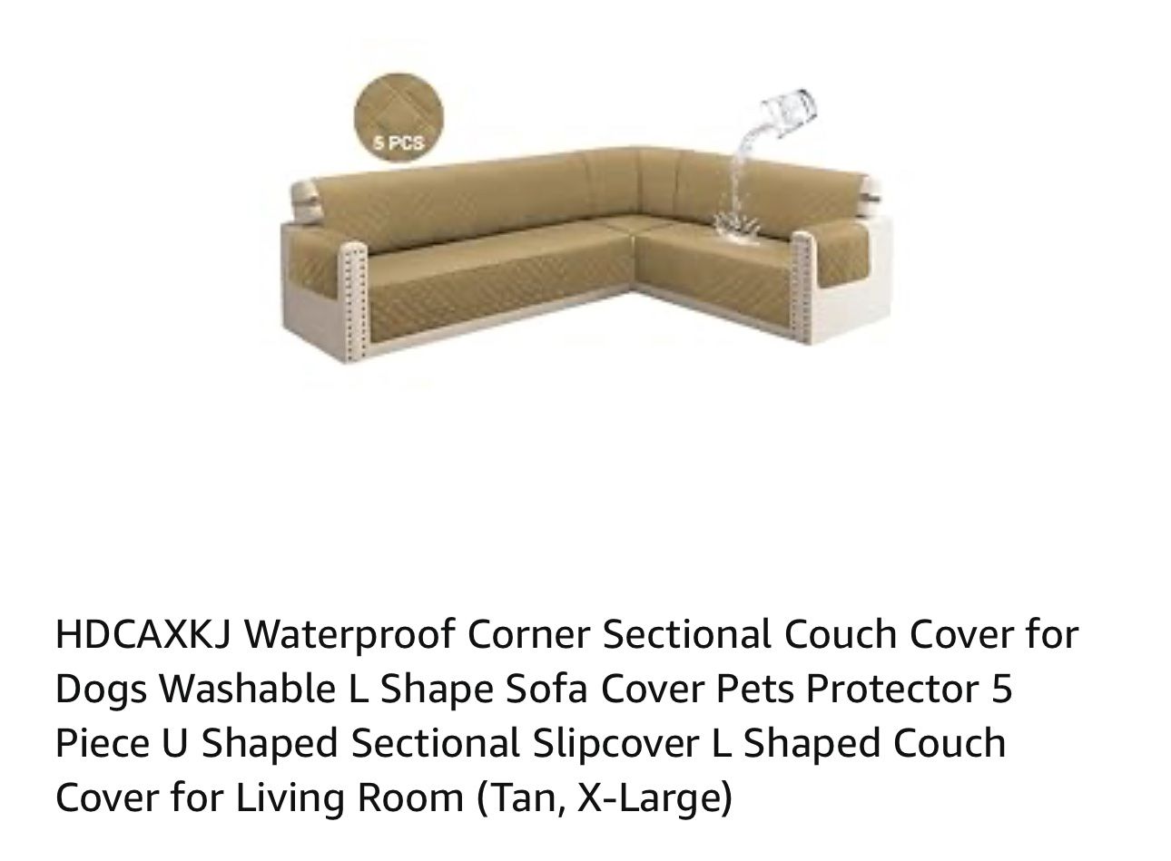 Waterproof Corner Sectional Couch Cover