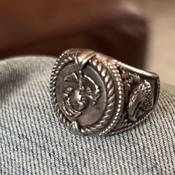 Antique Marine Corps Stainless Steel Ring