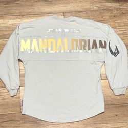 Disney Parks The Mandalorian Star Wars Gray Chrome Logo Spirit Jersey Adult S