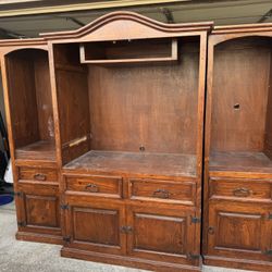 3pc Wooden Entertainment Center 