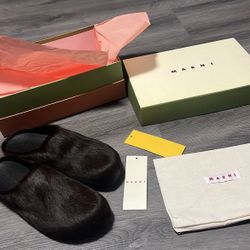 Marni Slides Size 9 'Dark Brown'