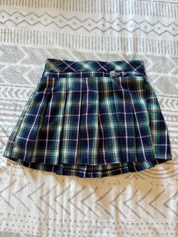 Girls Limited Too Navy Plaid Pleated Mini Skirt