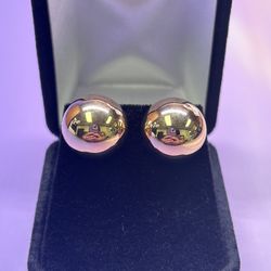 14K  Button Earring 