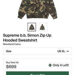 Supreme Bbsimons Camo Zip Hoodie 
