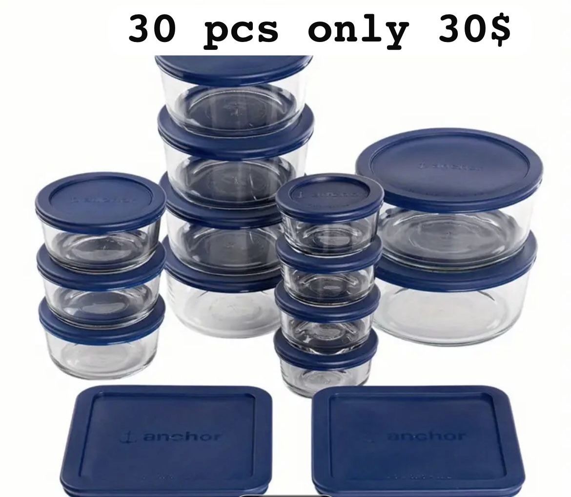Storage Containers Glass Brand New 30 Pcs For 30$