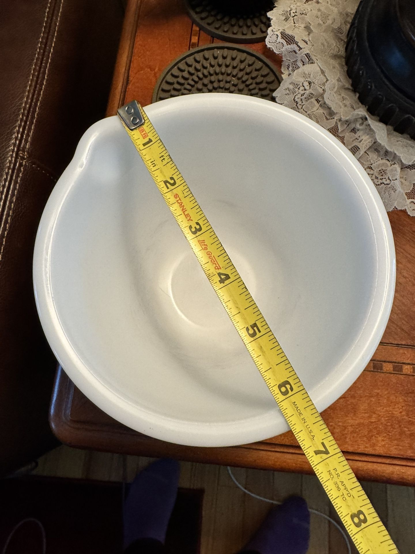 White Glass Vintage Mixing Bowl