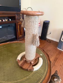 Tall Sisal Cat Scratching Post with Wood Base