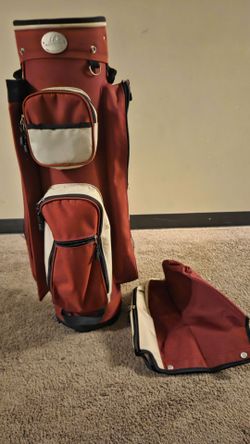 Red and Cream Golf Cart Bag