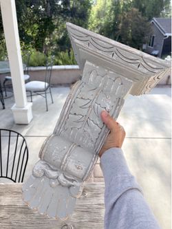 Vintage Shabby Chic Decorative Wall Corbel Sconce Shelf – 16” x