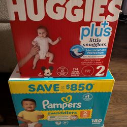 Unopened boxes of diapers