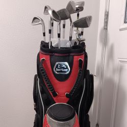 Burton Coca Cola Golf Bag With Clubs,putter And Driver Golfballs